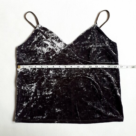 AMERICAN EAGLE Velvet Camisole Top in Deep Midnight Violet with Silver Sheen - Picture 9 of 16